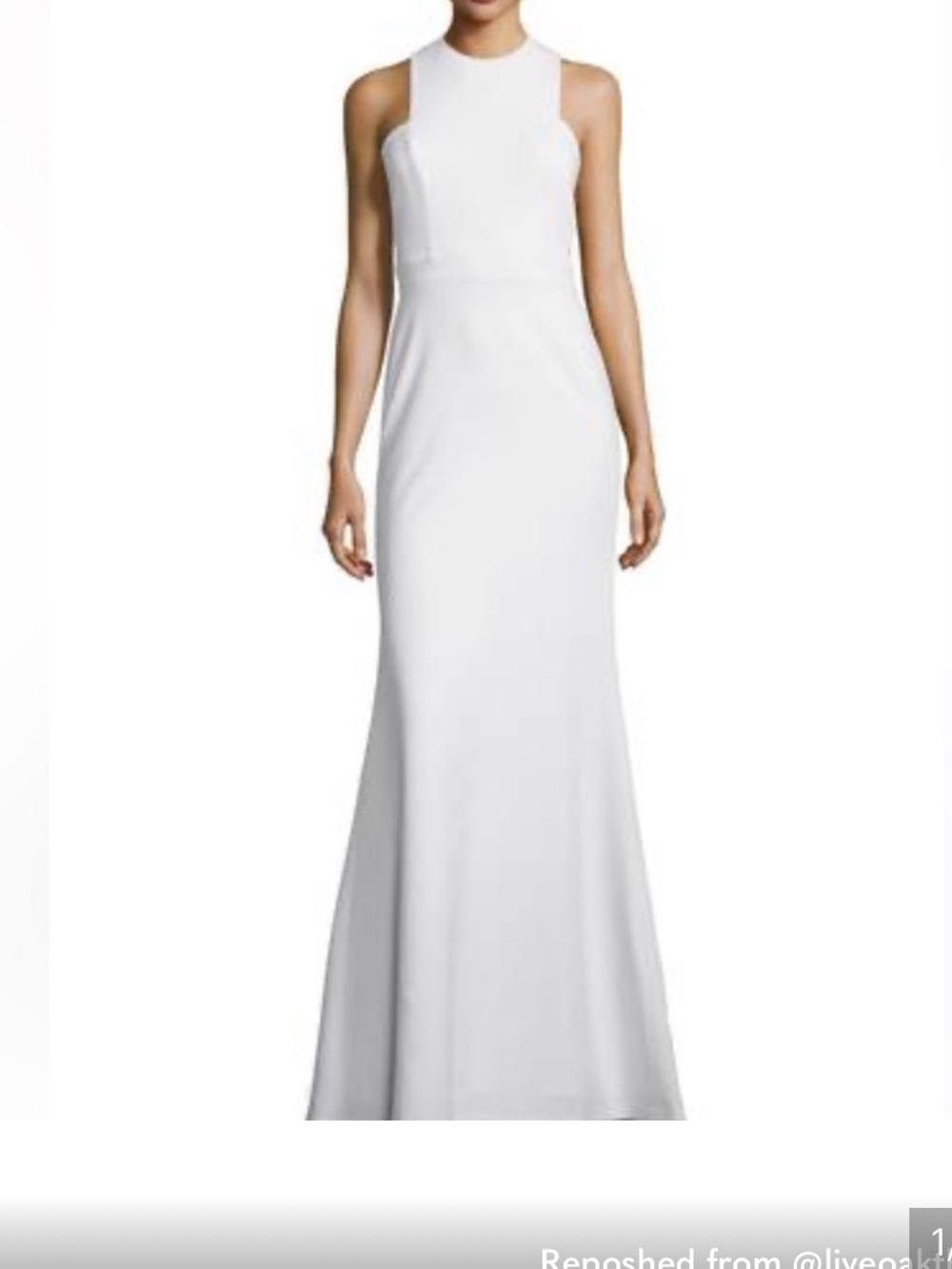 Jill Jill Stuart White Sleeveless Open Back Mermaid Bridal Gown Size 2